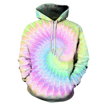 Pink Yellow Tie Dye Hoodie 3D Sweatshirt Pullover Hoodie