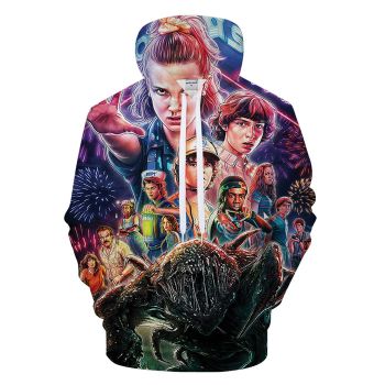 Stranger Things Blue Full Print Hoodie