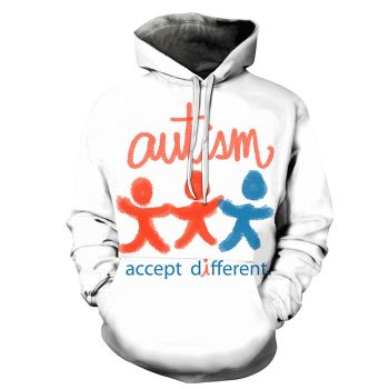 Autism-Accept Different 3D - Sweatshirt, Hoodie, Pullover - Support Autism Awareness Movement