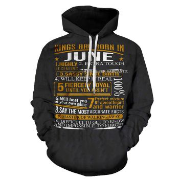 Guys Born in June Personality 3D - Sweatshirt, Hoodie, Pullover