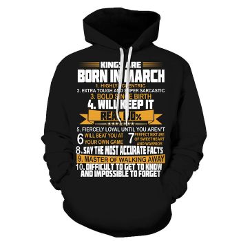Guys Born in March Personality 3D - Sweatshirt, Hoodie, Pullover