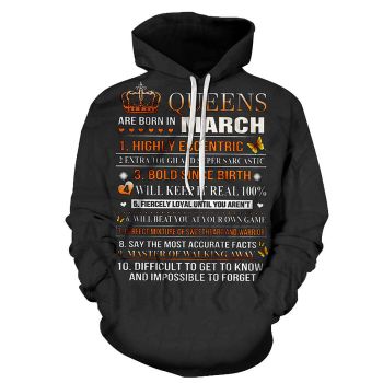 Girls Born in March Personality 3D - Sweatshirt, Hoodie, Pullover