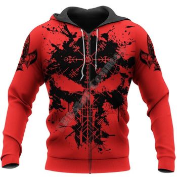 Classical And Elegance Red Sword Pattern Tattoos Hoodie