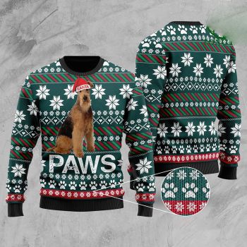 Airedale Terrier Santa Printed Christmas Ugly Sweater
