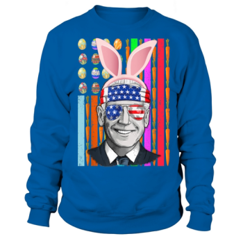 Funny Joe Biden Confused Easter Bunny American Flag Sweatshirt