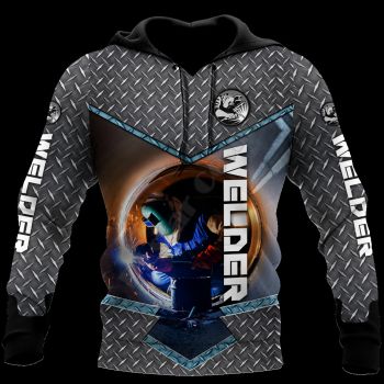  Classical And Elegance Black Welding Pattern Welding Hoodie