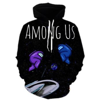 Among Us 3D Printed Casual Loose Zipper Pullover Hoodie