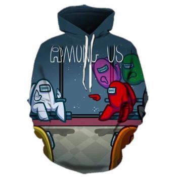 Among Us 3D Printed Hoodie &#8211; Loose Casual Zipper Pullover