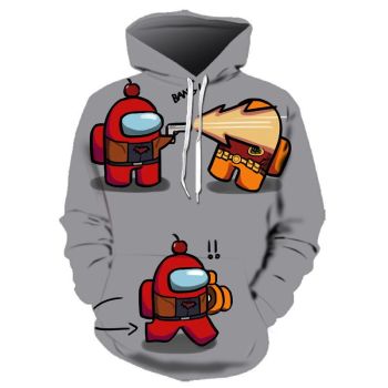Among Us Hoodie &#8211; 3D Printed Loose Zipper Pullover