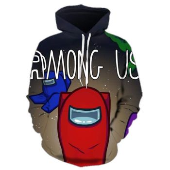 Among Us Loose Casual Hoodie &#8211; 3D Printed Zipper Pullover
