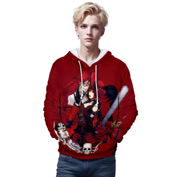 3D Printed Hoodies Pullover &#8211; Black Butler Hooded Streetwear