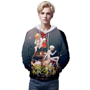 The Promised Neverland Hoodies &#8211; Anime 3D Printed Pullover