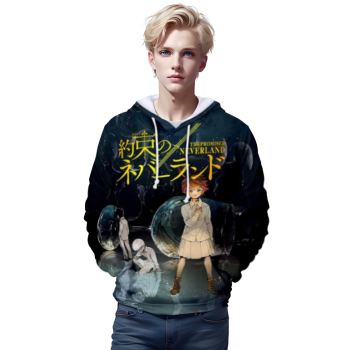 The Promised Neverland Hoodies &#8211; Anime Printed Hooded Pullover