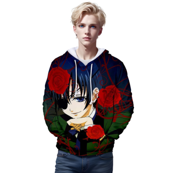 Black Butler Hooded Pullover Hoodies &#8211; 3D Printed Streetwear