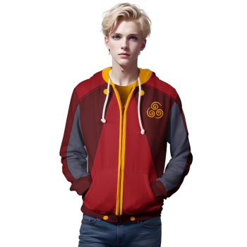 Avatar: The Last Airbender Air Nation Hoodies &#8211; Zip Up Burgundy Hoodie
