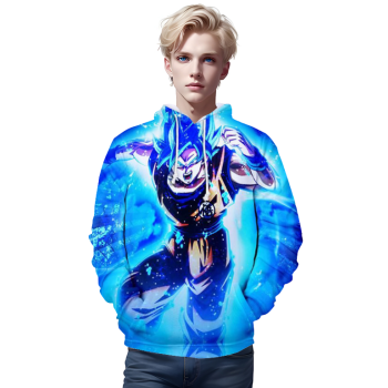 Dragon Ball Hoodies &#8211; Dragon Ball Series Character Super Saiyan GOKU Blue Hoodie