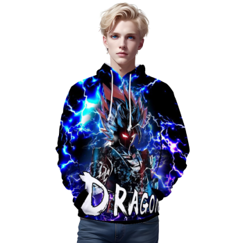 Dragon Ball Z Hoodies &#8211; Dragon Ball Anime Series GOKU Lightning Blue Super Cool Hoodie