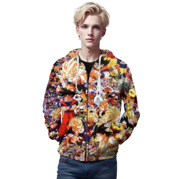 Dragon Ball Z Hoodies &#8211; Dragon Ball Z TEAM Super Cool Zip Up Hoodie