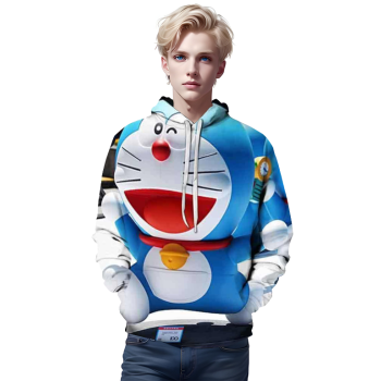 3D Printed Doraemon Hoodies &#8211; Anime Casual Hooded Streetwear