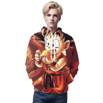 Anime Dragon Ball Z 3D Printed Brown Hoodie