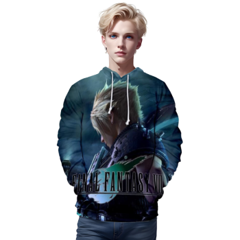3D Printed Final Fantasy VII Harajuku Hoodie &#8211; Hip Hop Sweatshirt