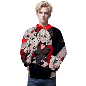 Helltaker Hoodies &#8211; Modeus Unisex 3D Pullover Hooded Sweatshirt