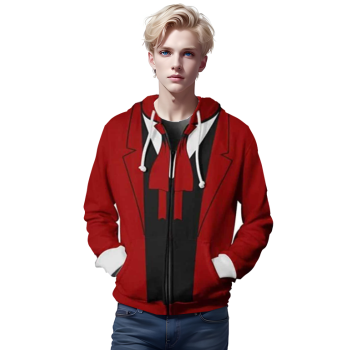 Fullmetal Alchemist Edward Elric Costume Anime Cosplay Hoodie 3D Printed Zipper Jacket