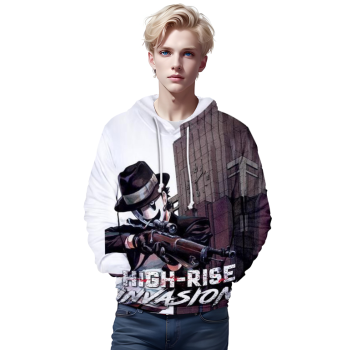 High-Rise Invasion Hooded Sweatshirt &#8211; 3D Printed School Hoodies