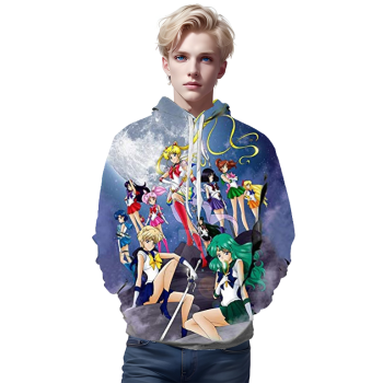 Anime Sailor Moon Hoodie &#8211; Sailor Family 3D Print Pullover Hoodie