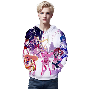 Anime Sailor Moon Hoodie &#8211; Sailor Family 3D Print Pullover Hoodie