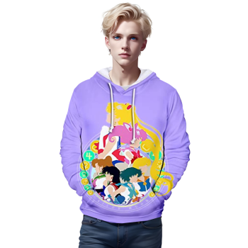 Anime Sailor Moon Hoodie &#8211; Sailor Family 3D Print Pullover Hoodie