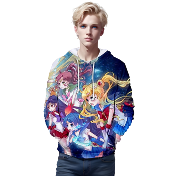 Anime Sailor Moon Hoodie &#8211; Sailor Family 3D Print Pullover Hoodie