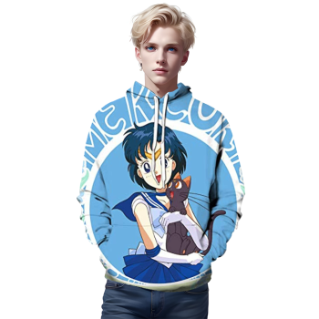 Anime Sailor Moon Hoodie &#8211; Sailor Mercury 3D Print Pullover Hoodie