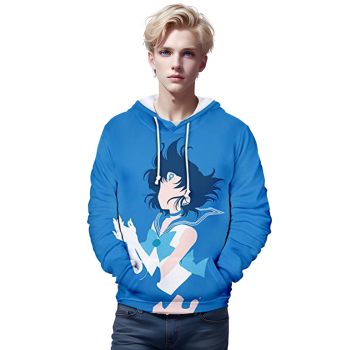 Anime Sailor Moon Hoodie &#8211; Sailor Mercury 3D Print Pullover Hoodie