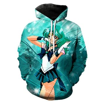 Anime Sailor Moon Hoodie &#8211; Sailor Neptune Kaiou Michiru 3D Print Pullover Hoodie