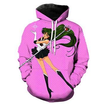 Anime Sailor Moon Hoodie &#8211; Sailor Pluto 3D Print Pullover Hoodie