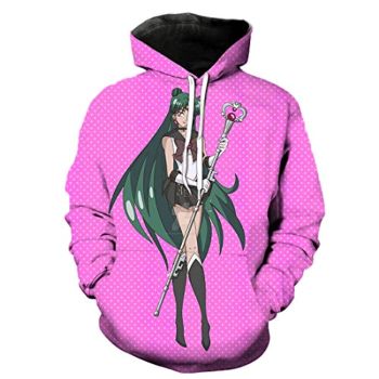 Anime Sailor Moon Hoodie &#8211; Sailor Pluto 3D Print Pullover Hoodie