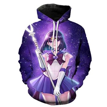 Anime Sailor Moon Hoodie &#8211; Sailor Saturn 3D Print Pullover Hoodie
