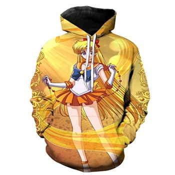 Anime Sailor Moon Hoodie &#8211; Sailor Venus 3D Print Pullover Hoodie