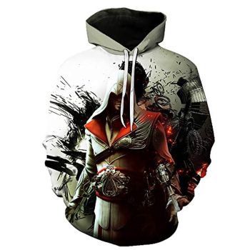 Assassins Creed Hoodies &#8211; Assassin Ezio Hoodie Assassin&#8217;s Creed Ezio Hoodie Drawstring Pullover Sweatshirt