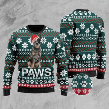 Australian Cattle Dog Santa Printed Christmas Ugly Sweater