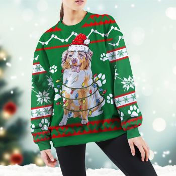 Australian Shepherd Green Christmas Sweatshirt