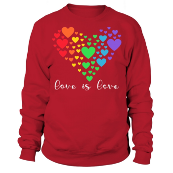 LGBT Heart Shape by Heart Love Is Love Sweatshirt