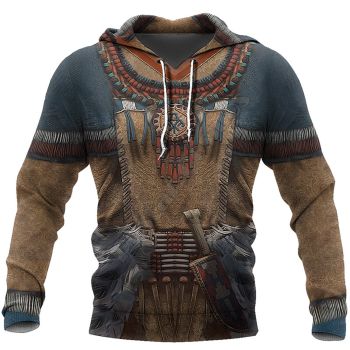Fashion Brown Sword Pattern Indians Hoodie