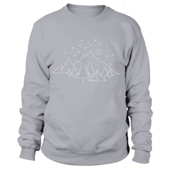 Camping Night Line Art Vector Sweatshirt