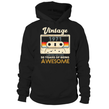 Vintage 1971 Cassette Tape 51 Awesome 51st Birthday Hoodies