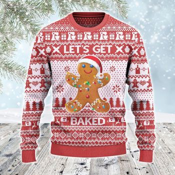 Baker Gift Let&#39;s Get Baked All Over Print 3D Sweater