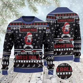 Baseball Lovers Gift All I Want For Christmas Sweater