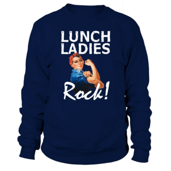 Retro Lunch Ladies Rock Funny Lunch Lady Quad Back to School Sweatshirt