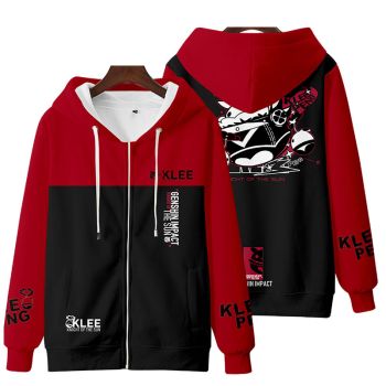 Beautiful Genshin Impact Klee Anime Zip-Up Hoodie